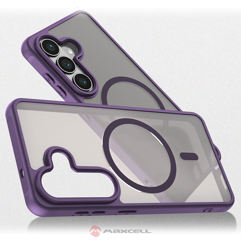 Husa MagFrost Pro » Samsung S26 Ultra (S948), Matte MagSafe, Frosted Gray / PURPLE