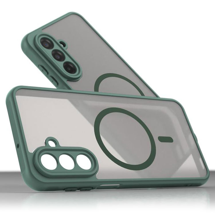 Husa MagFrost Pro » Xiaomi Redmi 15C [173], Matte MagSafe, Frosted Gray / GREEN