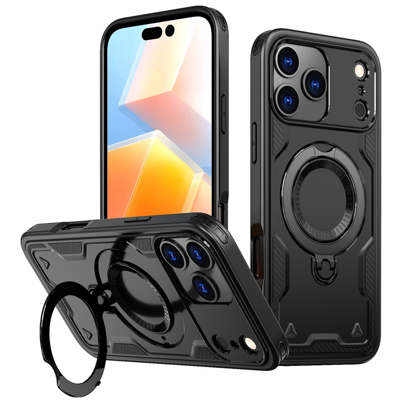 Husa Hybrid Armor » iPhone 17 Pro, MagRing, MultiAngle, BLACK