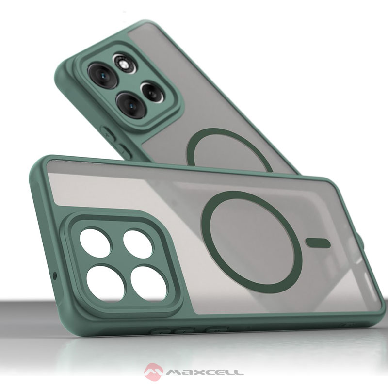Husa MagFrost Pro » Motorola Moto G06, Matte MagSafe, Frosted Gray / GREEN