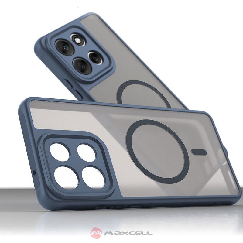 Husa MagFrost Pro » Motorola Moto G06, Matte MagSafe, Frosted Gray / BLUE