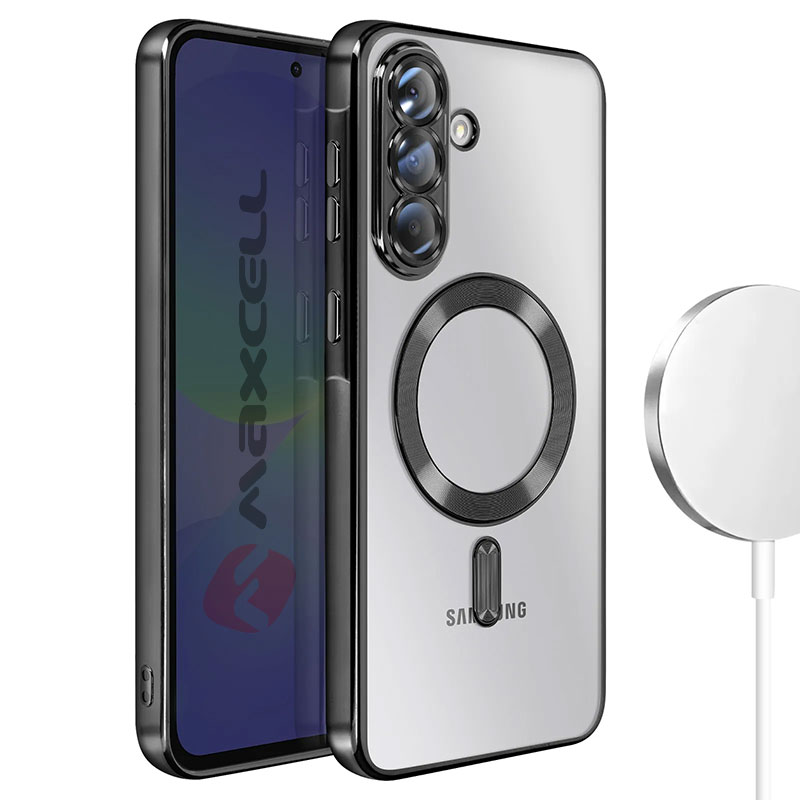 Husa Plating » Samsung A57 (A576), MagCase, TPU Clear, frame BLACK