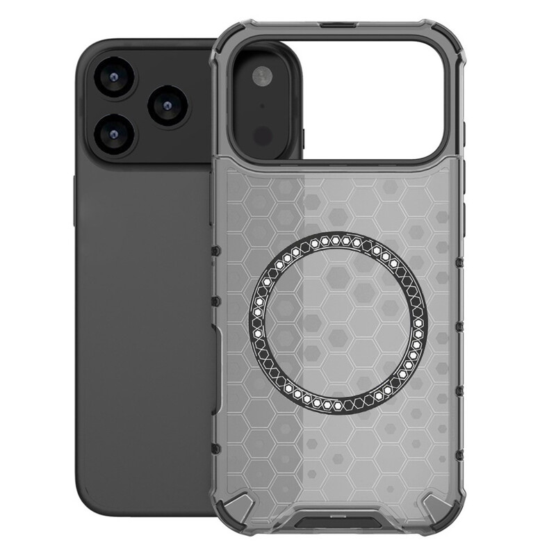 Husa HoneyComb » iPhone 17 Pro, Magnet MagCase, AntiDrop Corners, GREY