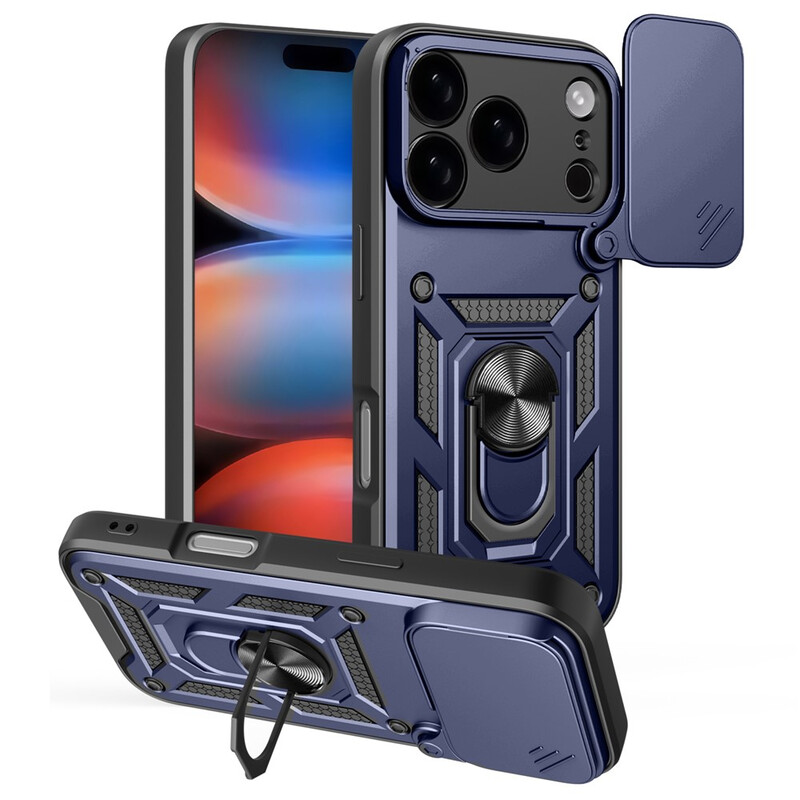 Husa Armor » iPhone 17 Pro Max, CamSlide, Ring Stand, BLUE