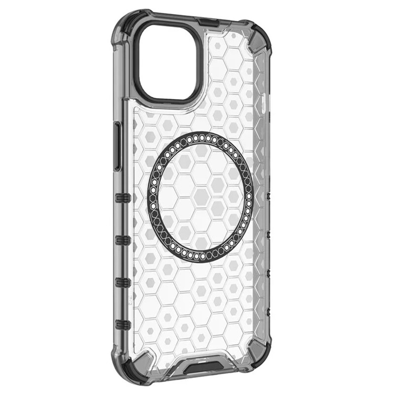 Husa HoneyComb » iPhone 14 Pro, Magnet MagCase, AntiDrop Corners, WHITE
