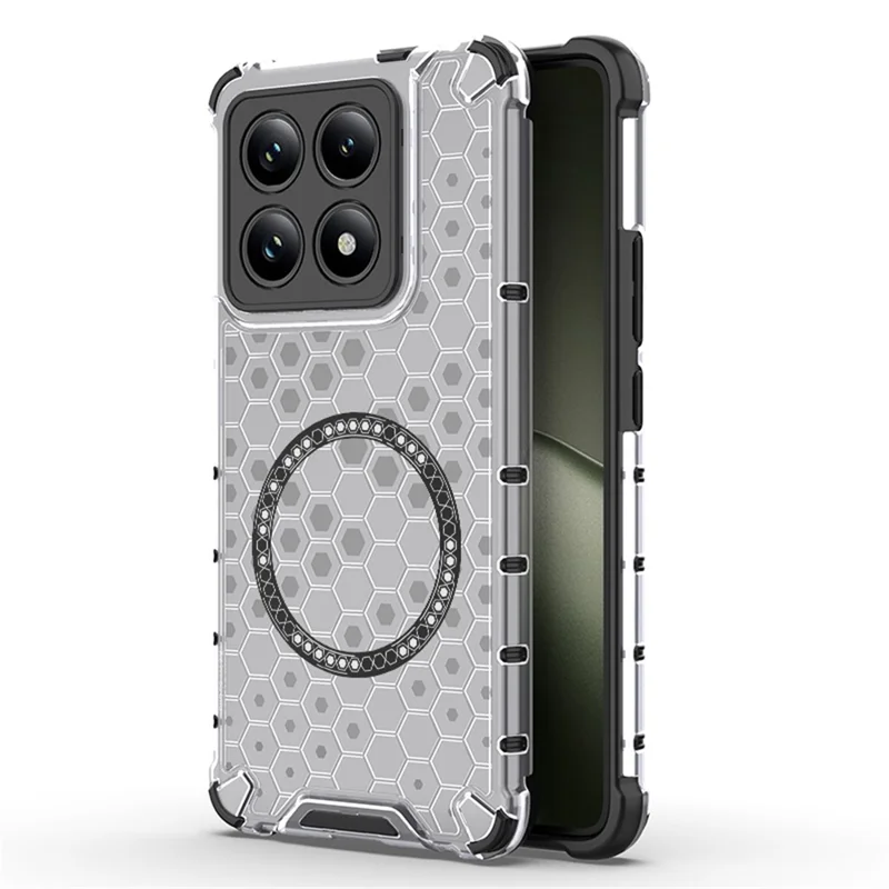 Husa HoneyComb » Xiaomi Redmi Note 14 Pro 5G, Magnet MagCase, AntiDrop Corners, WHITE