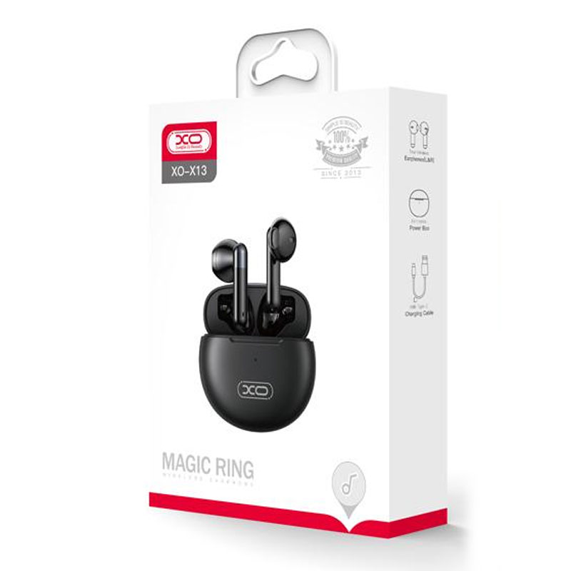 XO (X13) - Casti Wireless, Ear Buds, BT 5.1, 200h StandBy, 300mAh, Magic Ring, Black