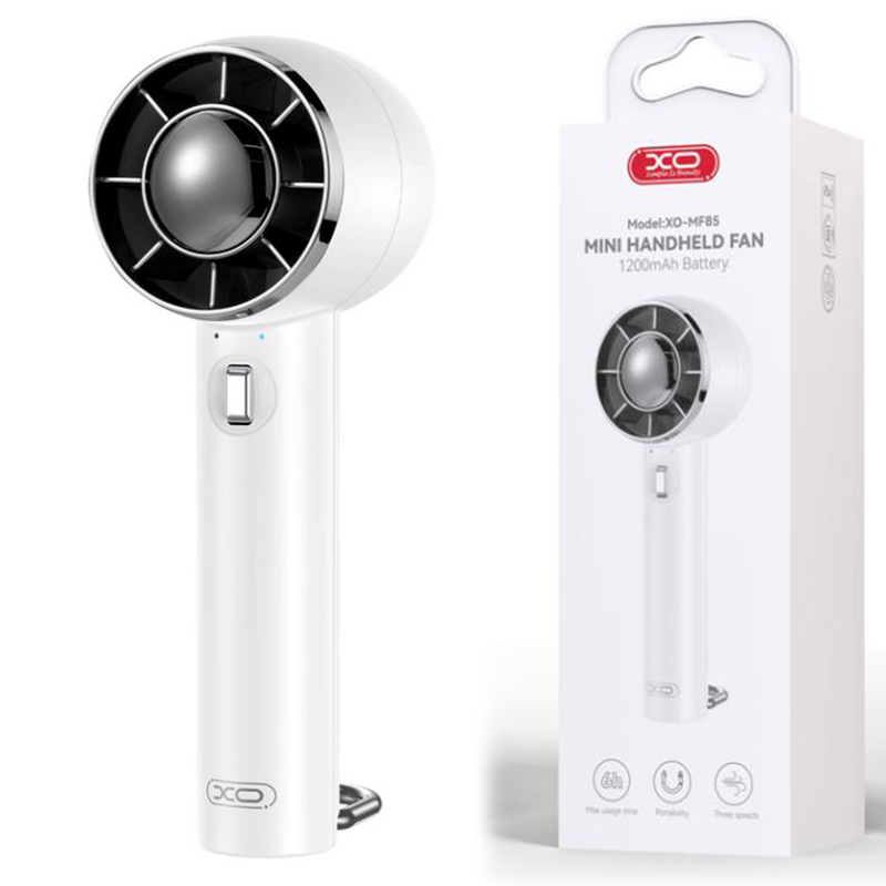 XO (MF85) Ventilator portabil/Desktop, 3 viteze, 1200mAh, WHITE