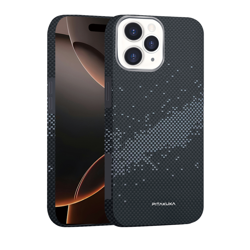 Husa Aramid PTK » iPhone 16 Pro Max, Kevlar Fiber, cu MagSafe, Splash GRAY
