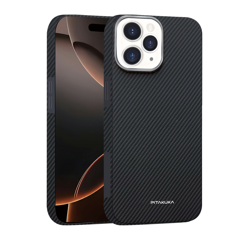 Husa Aramid PTK » iPhone 16 Pro, Kevlar Fiber, cu MagSafe, Woven BLACK