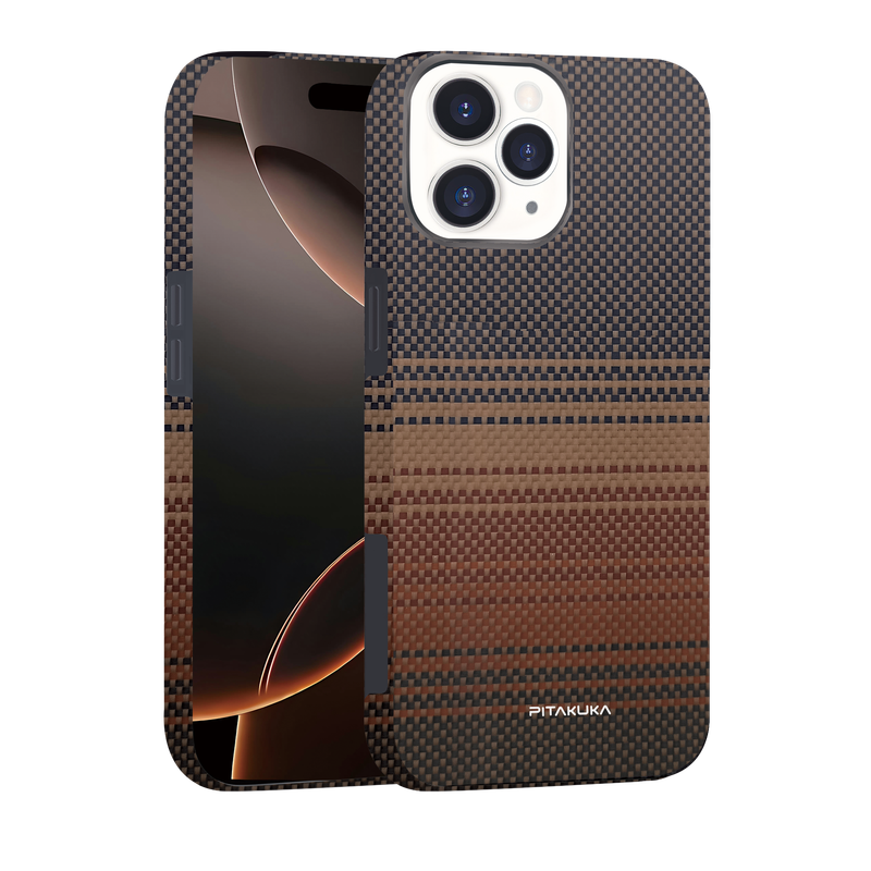 Husa Aramid PTK » iPhone 16, Kevlar Fiber, cu MagSafe, Sunset YELLOW