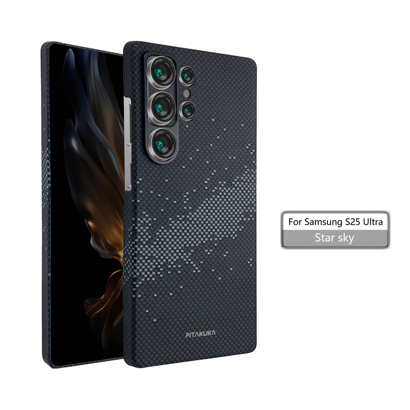 Husa Aramid PTK » Samsung S25 Plus (S936), Kevlar Fiber, cu MagSafe, Splash GRAY