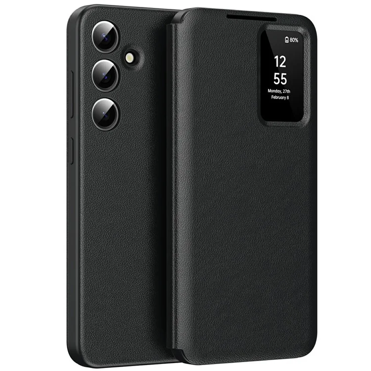 Husa Flip Smart » Samsung S25 Edge (S937), Magnetic View, Wallet, Deep BLACK