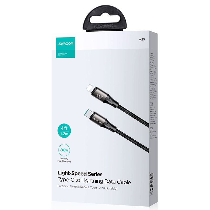Joyroom (S-A25) » Cablu Date si Incarcare, USB-C la Lightning, PD30W, QC3.0, 1.2m, BLACK