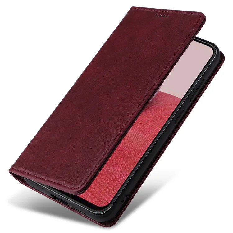 Husa Flip Leather » Samsung S23 FE (S711), Deluxe, Magnetic Wallet, Bordo