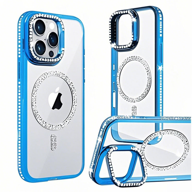 Husa Crystal Plated » Samsung S25 (S931), MagCase, CamStand, Blue