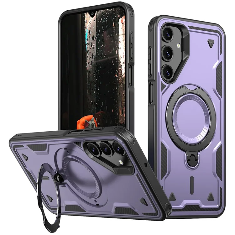 Husa Hybrid Armor » Samsung A14 (A145), MagRing, MultiAngle, Purple