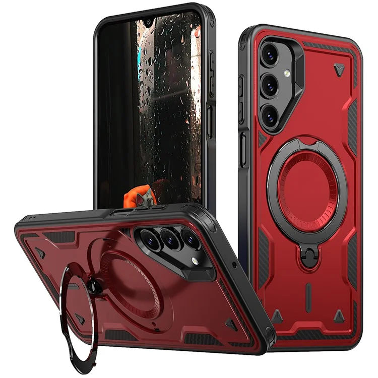 Husa Hybrid Armor » Samsung A26 (A266), MagRing, MultiAngle, Red