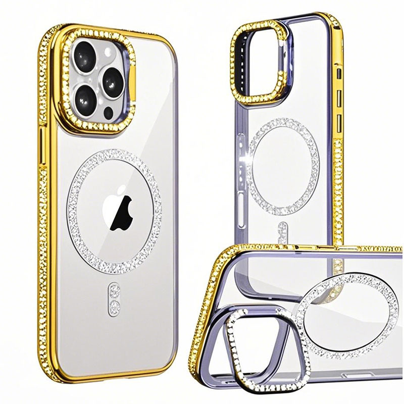 Husa Crystal Plated » iPhone 14 Pro, MagCase, CamStand, Gold