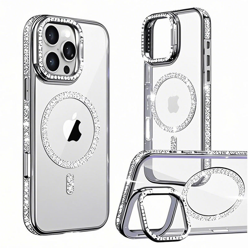 Husa Crystal Plated » Samsung S24 Ultra (S928), MagCase, CamStand, Silver
