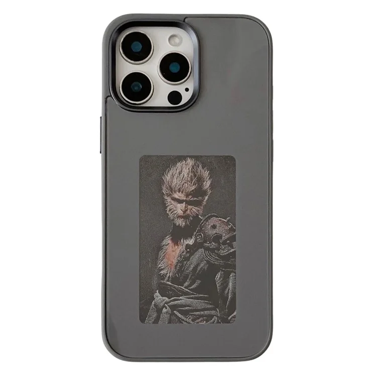 Husa InkLed » iPhone 16 Pro, ShockProof, cu Ecran Digital, Microfiber, Grey