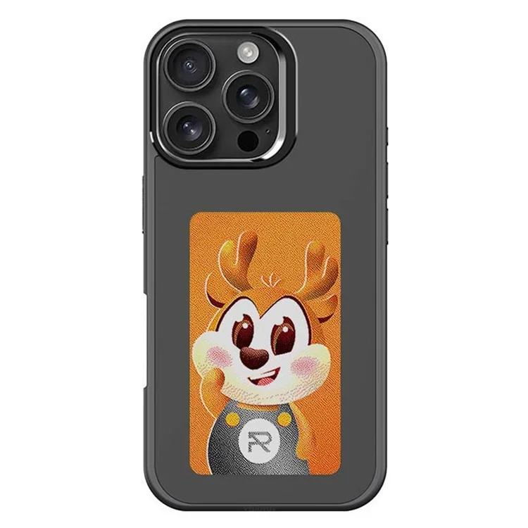 Husa InkLed » iPhone 16 Pro, ShockProof, cu Ecran Digital, Microfiber, Black
