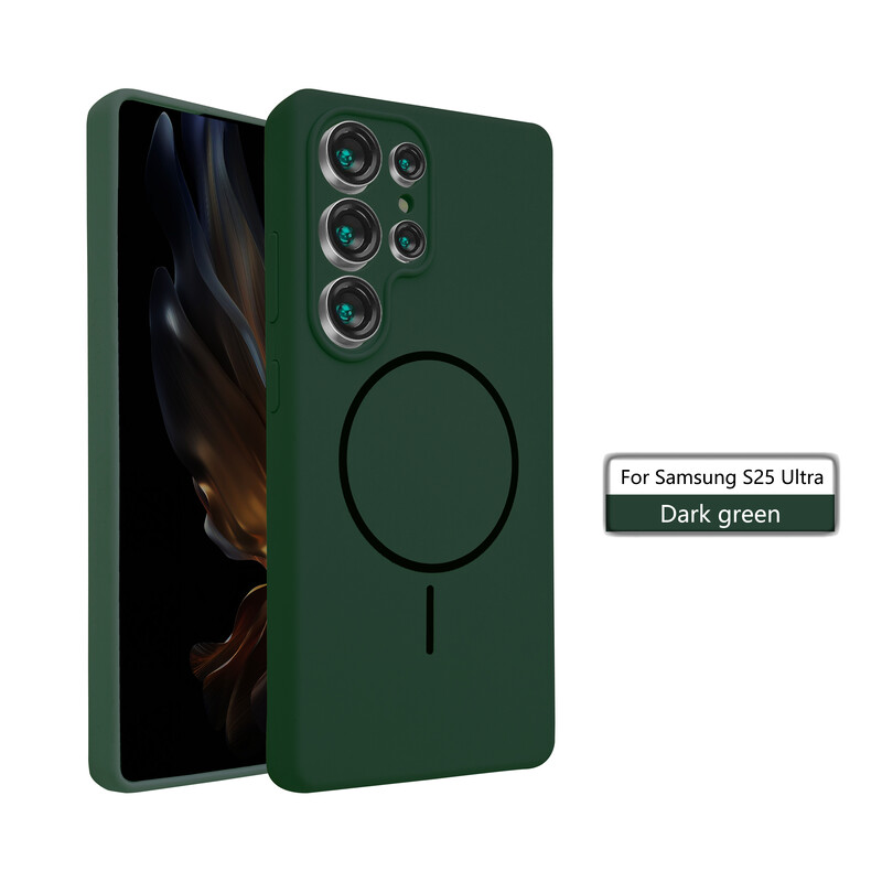 Husa MagThin » Samsung S25 Plus (S936), Smooth Soft, MagSafe, Deep GREEN
