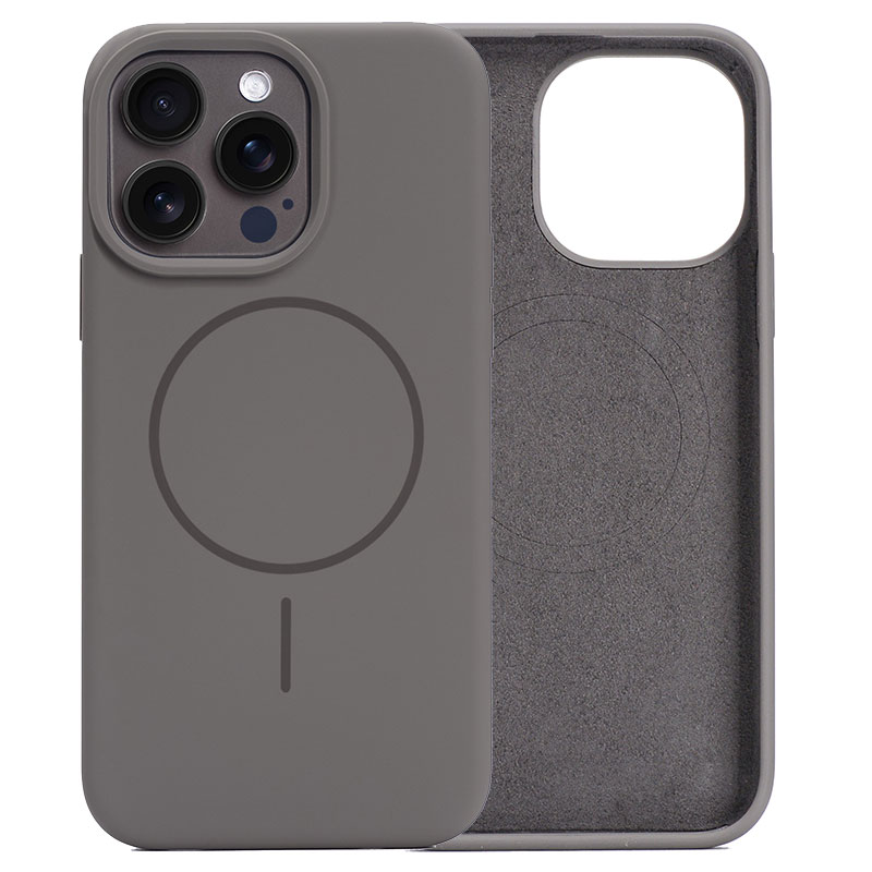 Husa MagThin » iPhone 15 Pro Max, Smooth Soft, MagSafe, Grey