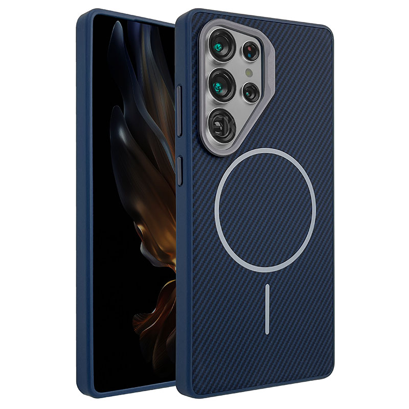 Husa MagFiber » Samsung S25 Plus (S936), Carbon MagCase, AntiShock, Blue