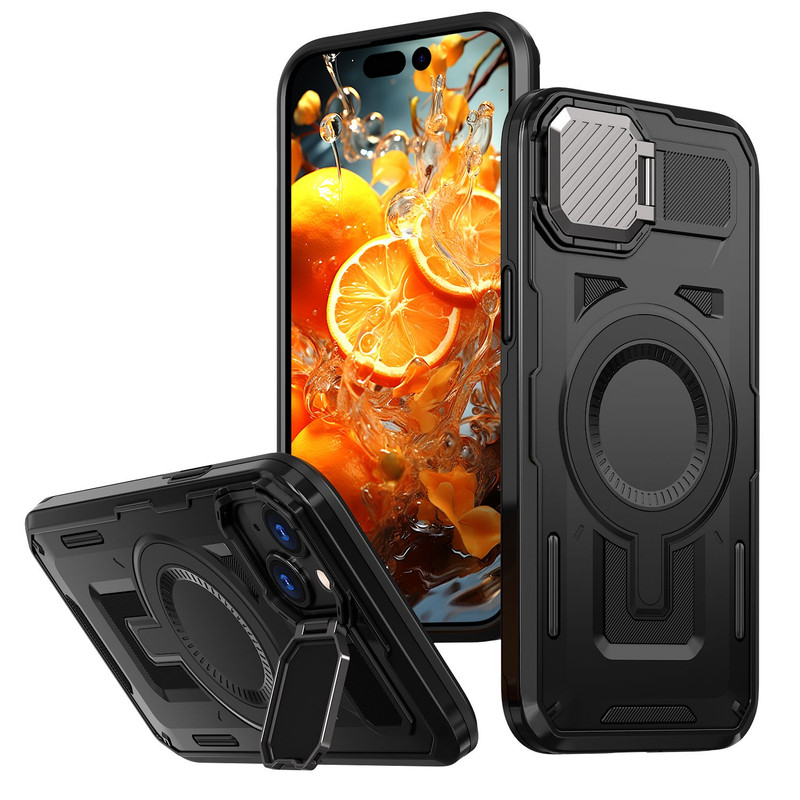 Husa UrbanMag » iPhone 15 Pro, Armor MagCase, CamBracket, Black