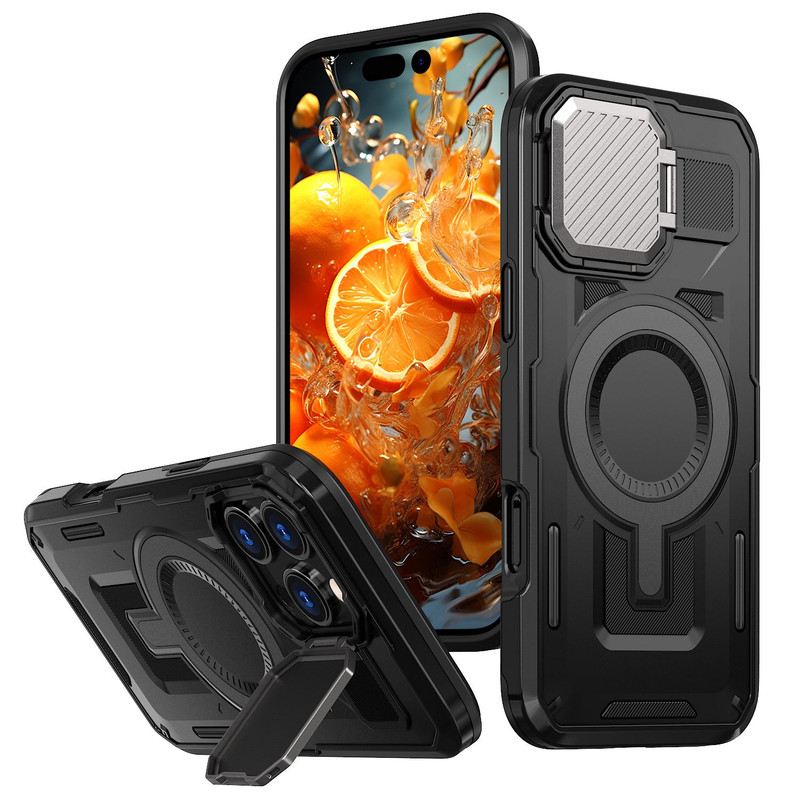 Husa UrbanMag » iPhone 16, Armor MagCase, CamBracket, Black