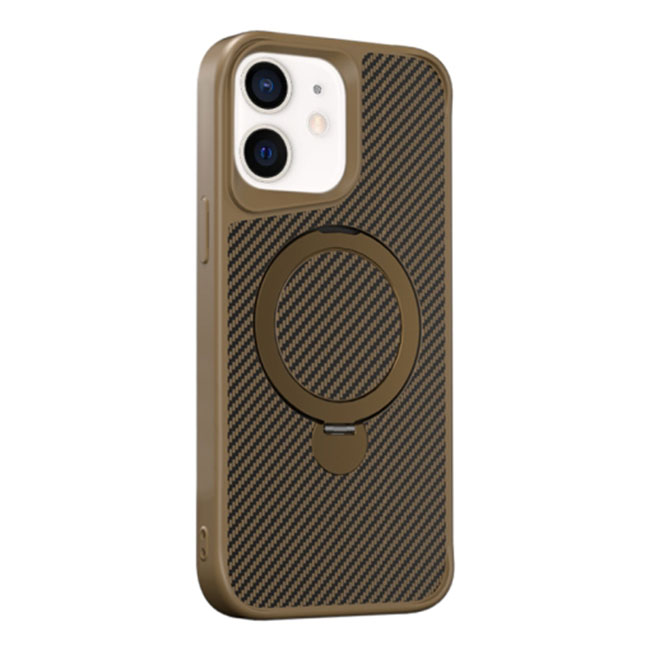 Husa MagStand » iPhone 16 Pro, MagCase Ring, Carbon, Gold