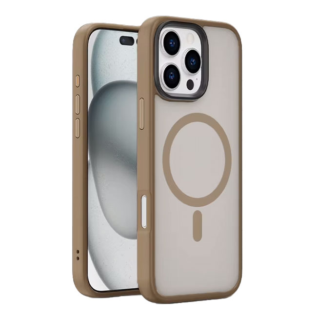 Husa MagFrost » iPhone 16, MagCase, Matte, Gray/Gold