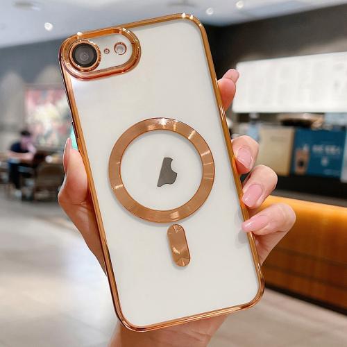 Husa Plating » iPhone 16e, MagCase, TPU Clear, frame Gold