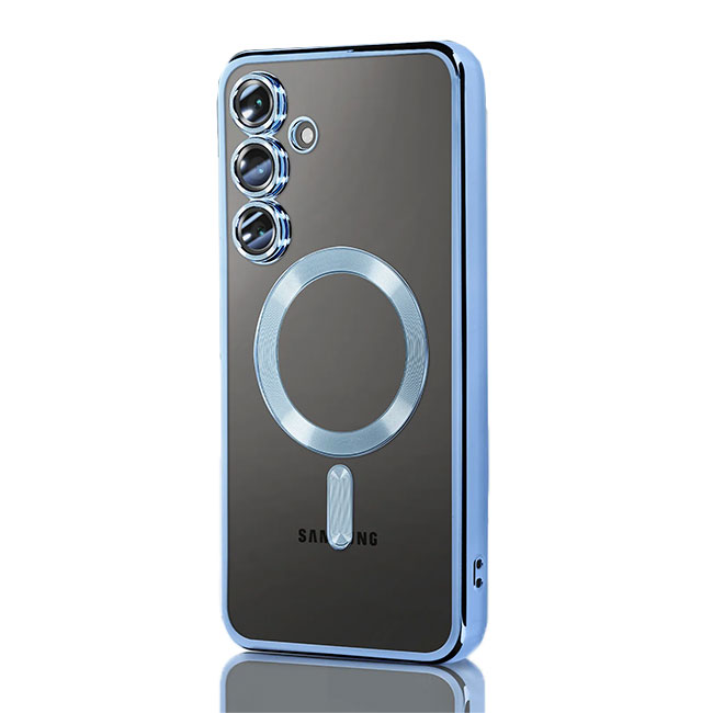 Husa Plating » Samsung A25 (A256), MagCase, TPU Clear, frame Blue