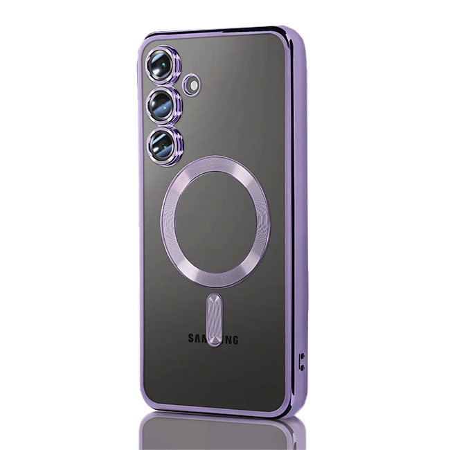 Husa Plating » Samsung A25 (A256), MagCase, TPU Clear, frame Purple
