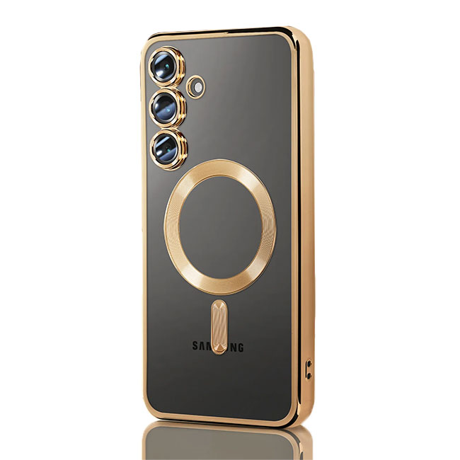 Husa Plating » Samsung A26 (A266), MagCase, TPU Clear, frame Gold