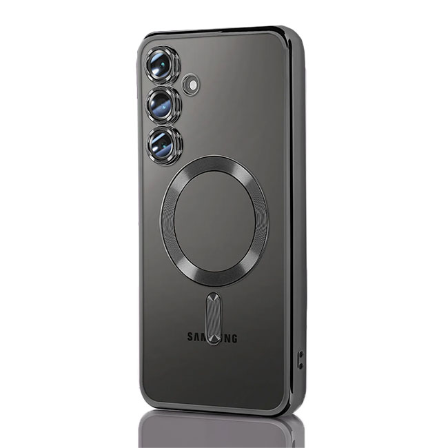 Husa Plating » Samsung S25 (S931), MagCase, TPU Clear, frame Black