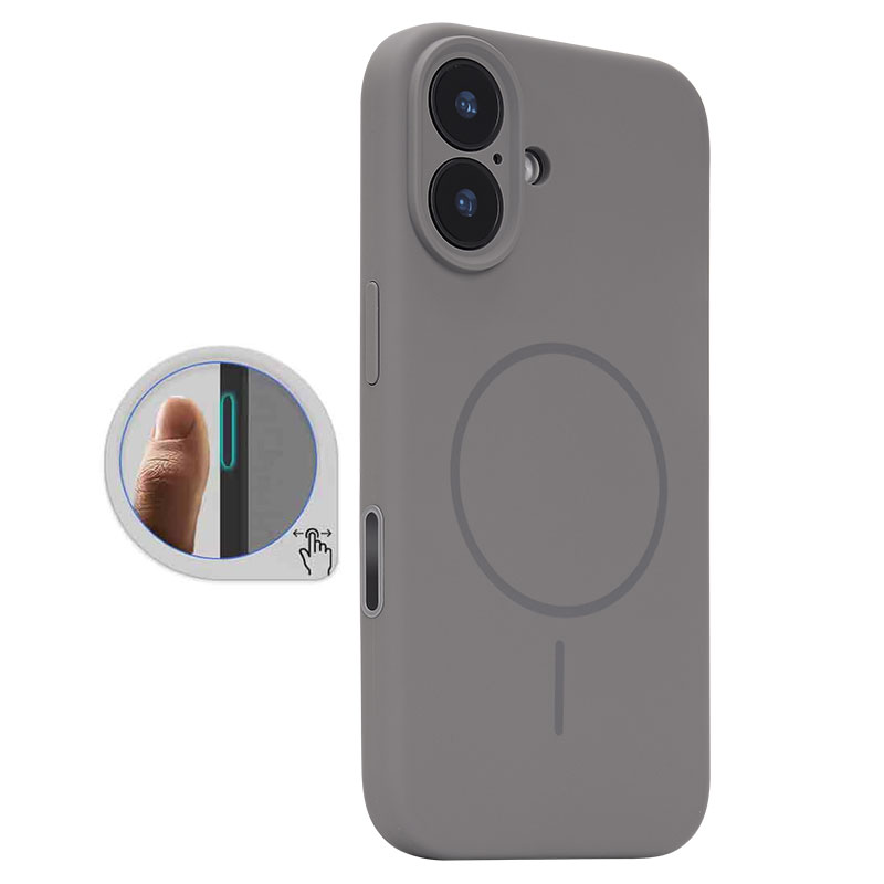 Husa MagThin » iPhone 16, SoftTouch, Camera Control, TPU, Stone Gray