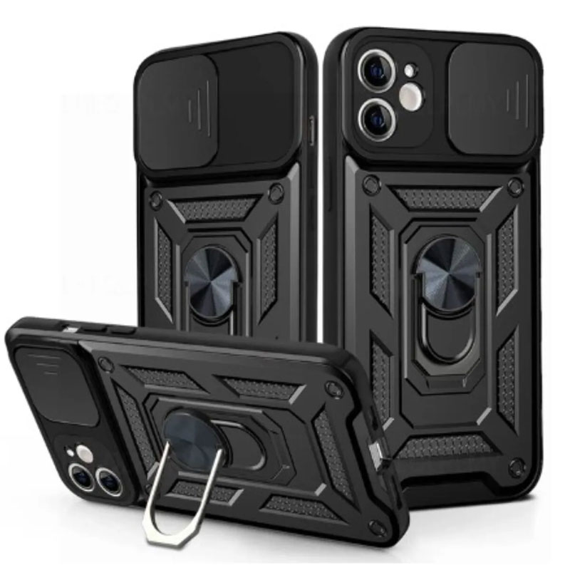 Husa Armor » Samsung A26 (A266), CamSlide, Ring Stand, Black