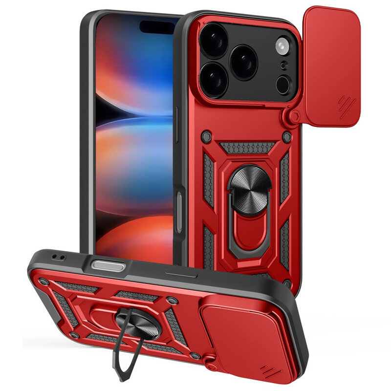 Husa Armor » iPhone 17 Pro, CamSlide, Ring Stand, RED