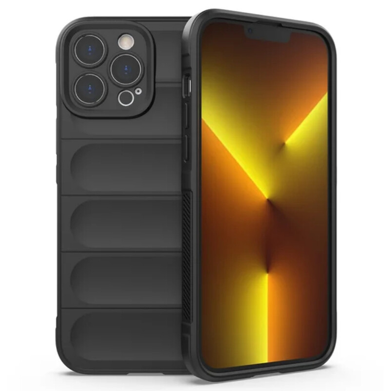 Husa Wave - iPhone 16 Plus - Grip Microfiber, ShockProof, Night Black