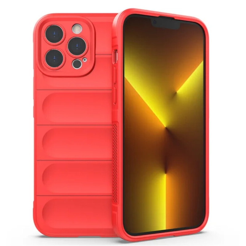 Husa Wave - iPhone 16 Pro - Grip Microfiber, ShockProof, Pure Red