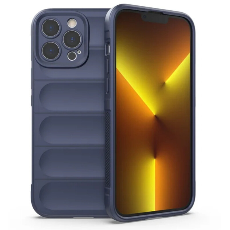 Husa Wave - iPhone 16 Pro Max - Grip Microfiber, ShockProof, Navy Blue