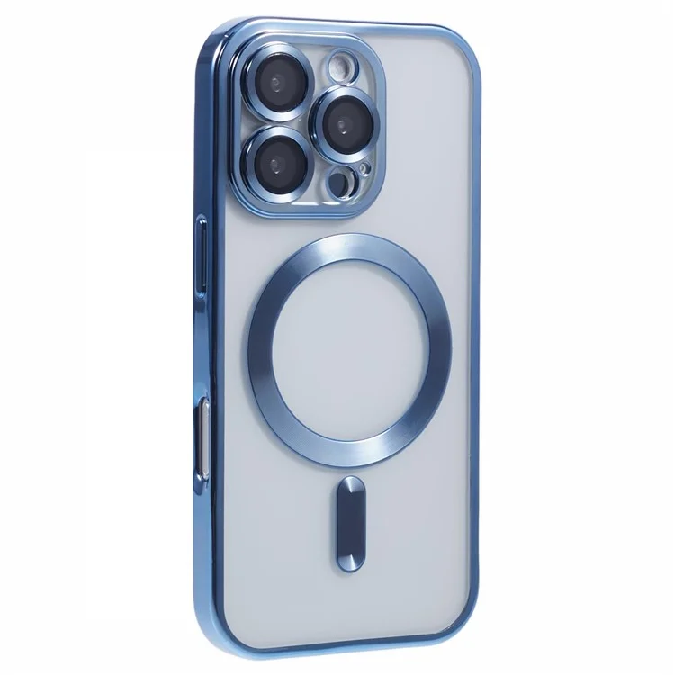 Husa Plating - iPhone 16 Pro, cu MagSafe, ElectroEdge | Blue Light, Clear