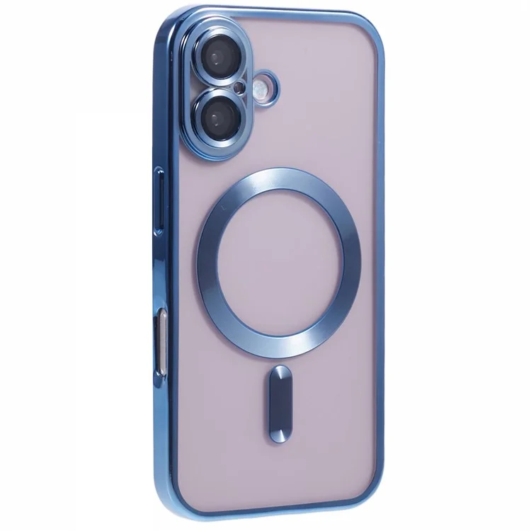 Husa Plating - iPhone 16 Plus, cu MagSafe, ElectroEdge | Blue Light, Clear