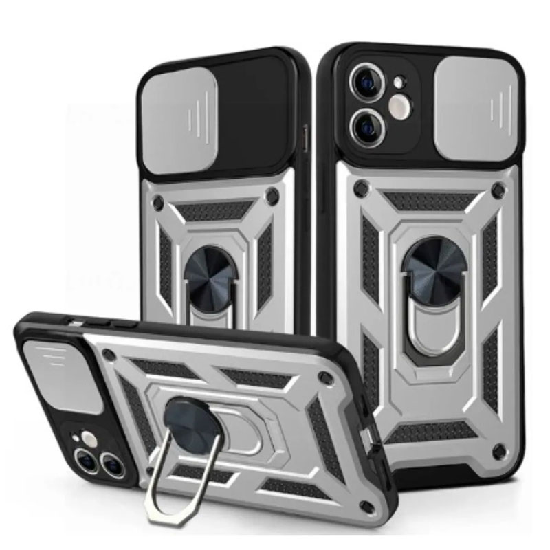 Husa Armor » Samsung S24 Ultra (S928), CamSlide, Ring Stand, Silver