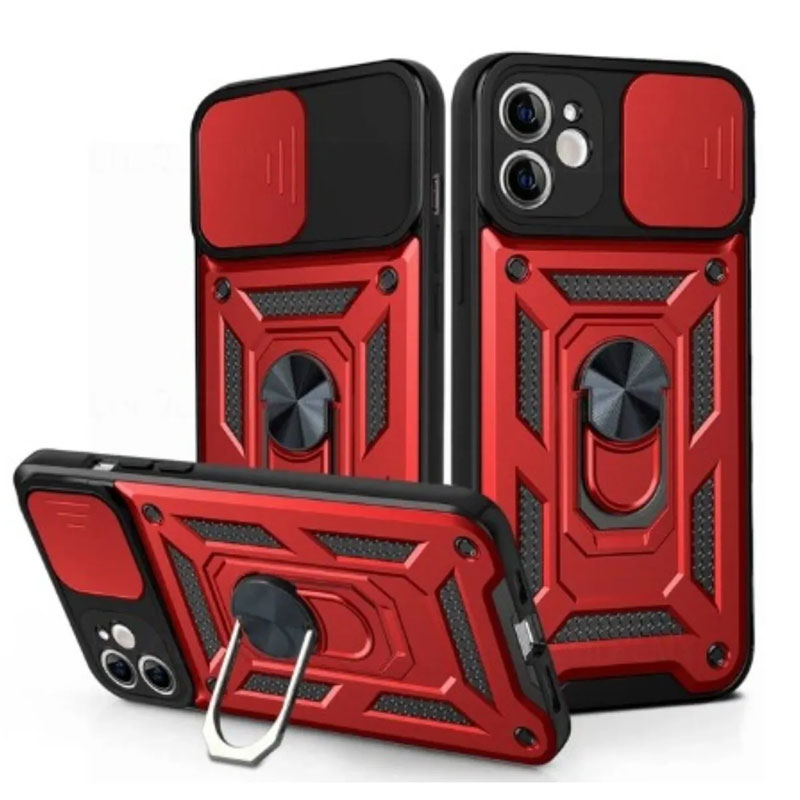 Husa Armor » Samsung S24 (S921), CamSlide, Ring Stand, Red