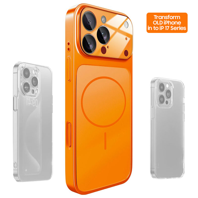 Husa MagLens » iPhone 14, SlimCase, GlassGuard, Skin S17, Titan, ORANGE
