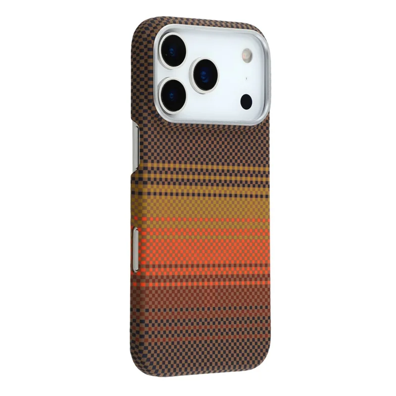 Husa Aramid PTK » iPhone 17 Pro Max, Kevlar Fiber cu MagSafe, Stripe Sunset, BLACK